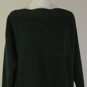 Forever 21+ Green 3/4-Sleeve Boatneck Pullover Sweater & Buttons Size 0X (C1555)